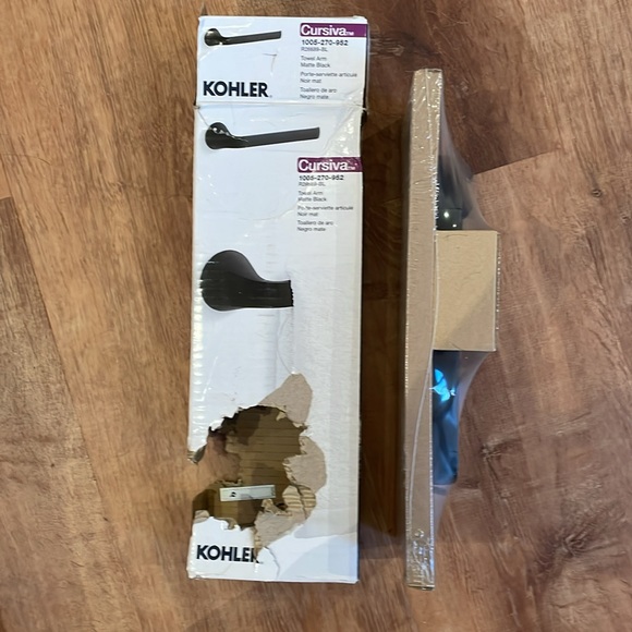NIB Kohler Cursiva 9” towel arm matte black 3-step easy install, made to… - Picture 11 of 11